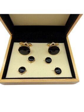 Geoffrey Beene Men's cuff links button cover set Formal tuxedo wedding prom